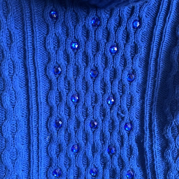 Colbalt blue sweater cowl neck - Picture 2 of 5